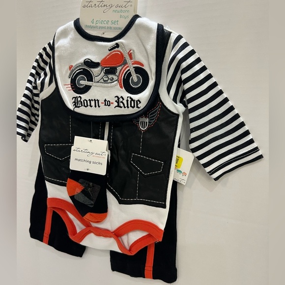 Starting Out Black and Red Motorcycle Bib - Picture 3 of 7